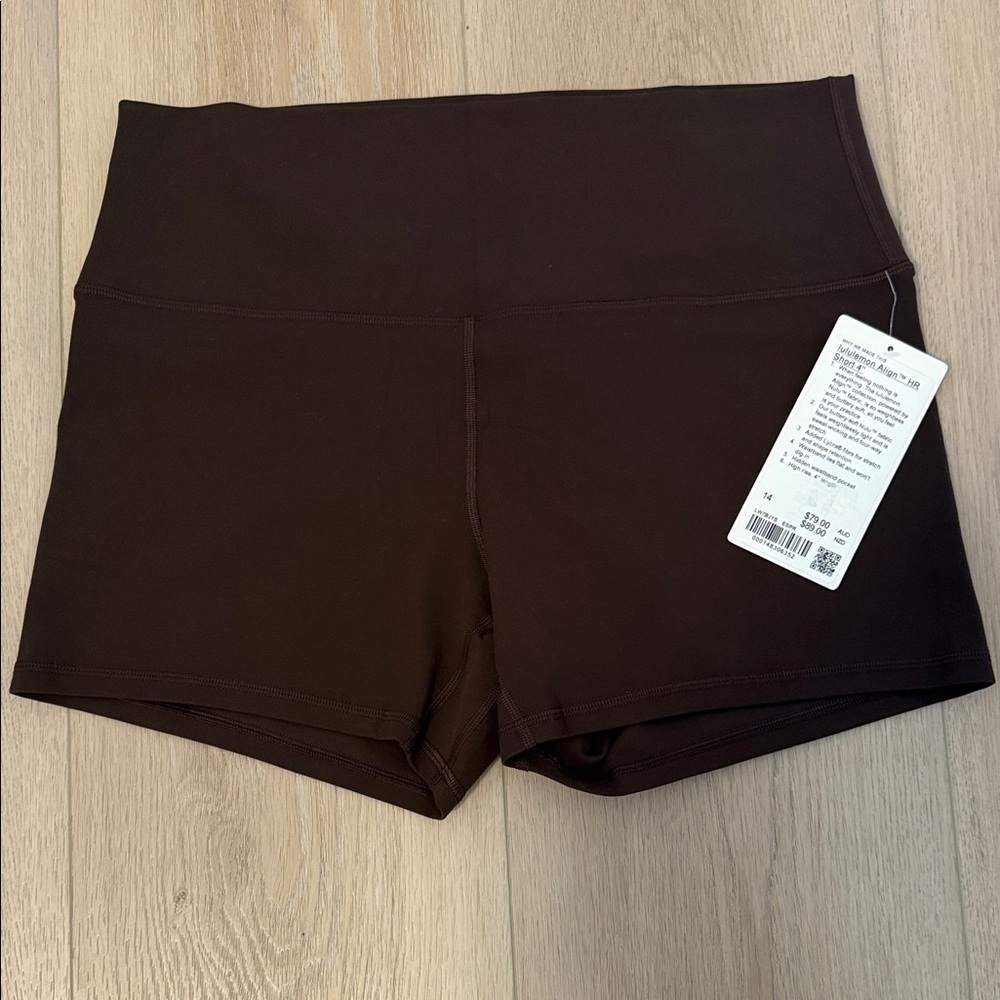 Lululemon Athletica Align Espresso Shorts, 4”